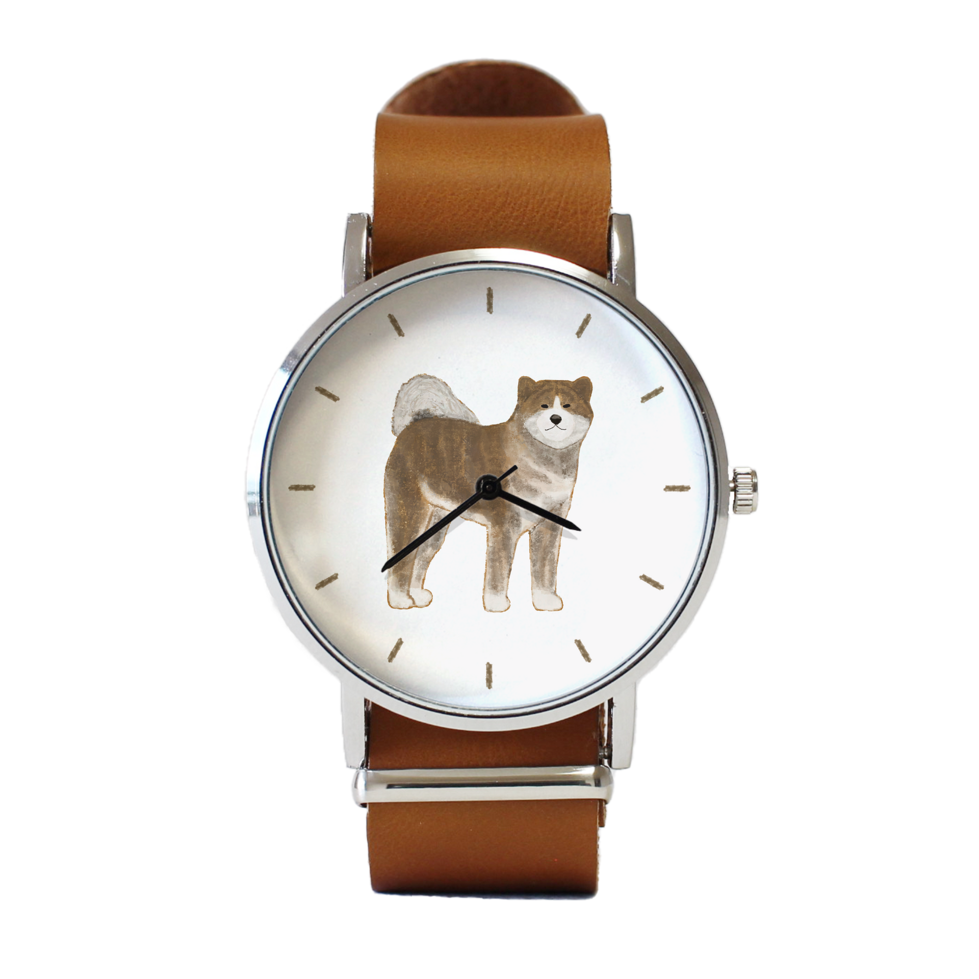 ブロンズ 犬 時計 秋田犬（赤虎）の腕時計 – とけい屋びと。