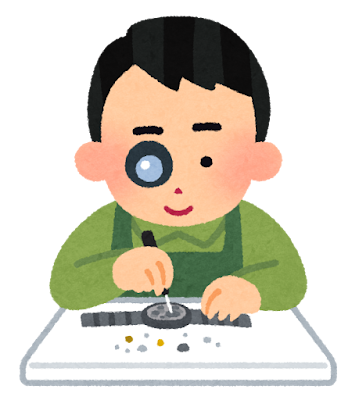 腕時計を修理する職人のイラスト